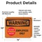 Signmission Employees Only With Symbol OSHA Warning Sign, Vinyl Decal, 14in W x 10in L, 2PK OS-2PACK-WS-D-1014-L-12114 - alternate 4
